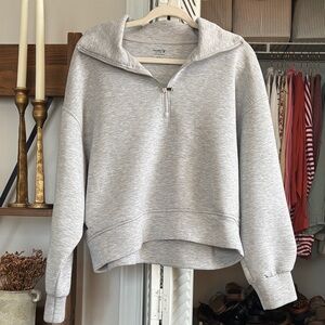 2/$20 Old Navy Light Gray Quarter-Zip Sweatshirt